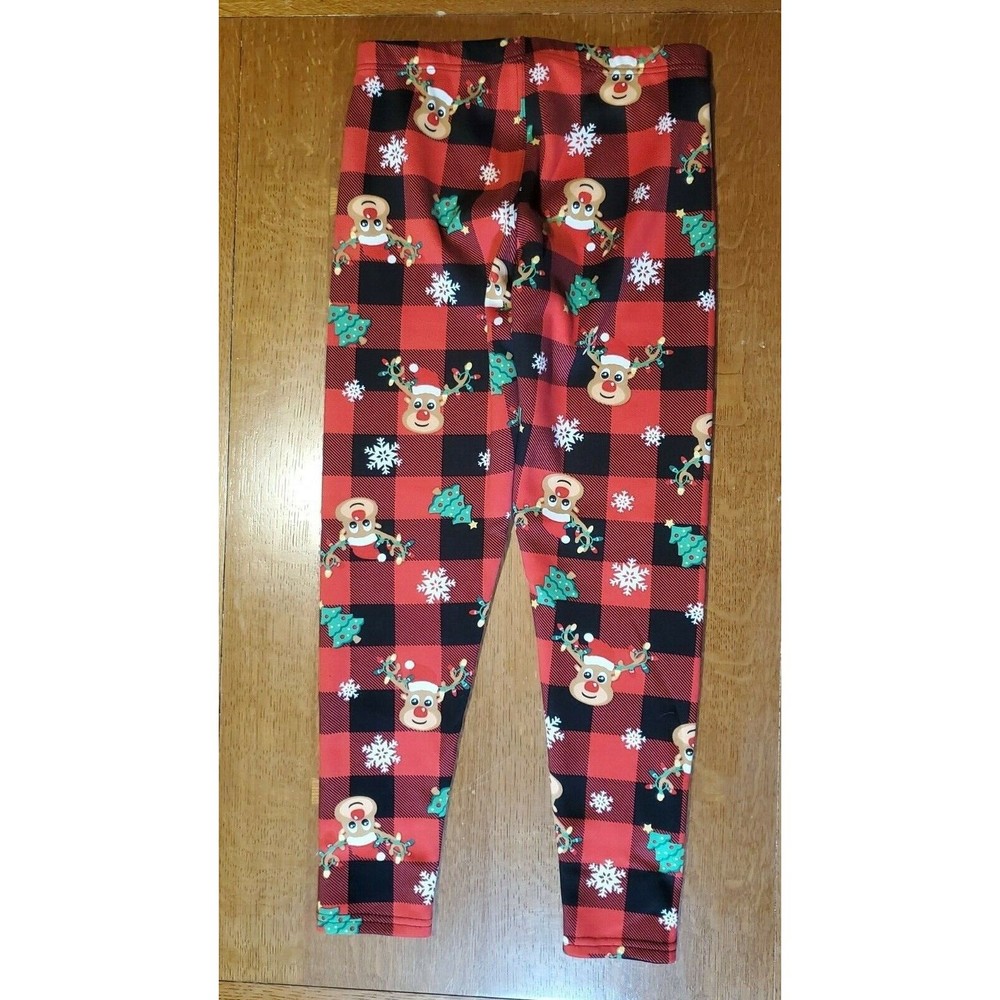 No Boundaries Red Plaid Lounge Pajama Pants Reindeer Fleece Lined Juniors‎ Large - Picture 3 of 6